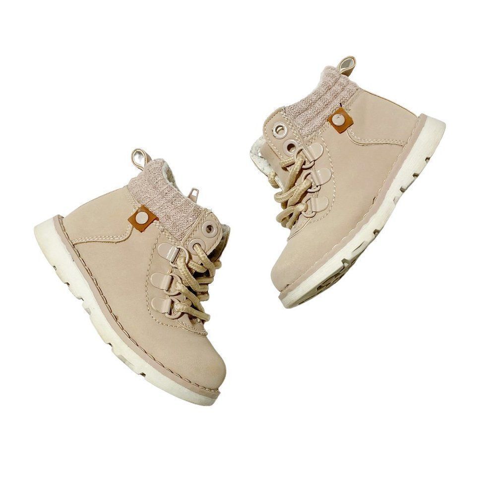 𝅺ONYX Infant Nude Pink Lace up Hiking Boots